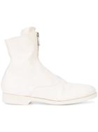 Guidi Front-zipped Fitted Boots - White