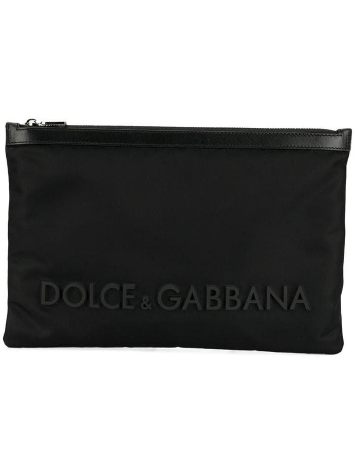 Dolce & Gabbana Rubber Logo Pouch - Black