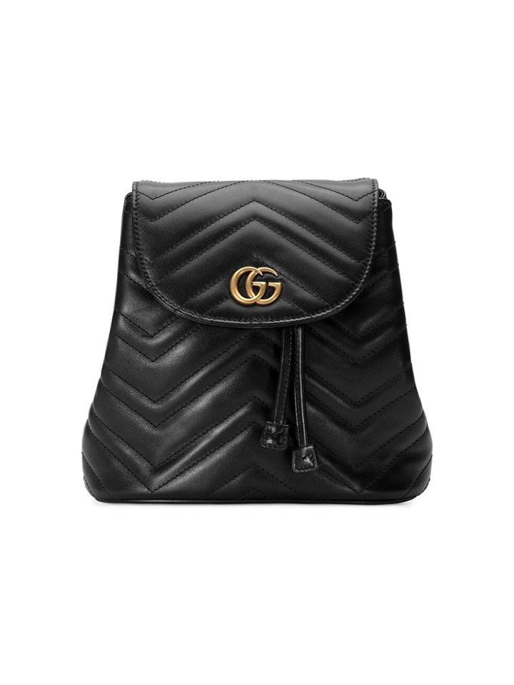 Gucci Black Gg Marmont Matelassé Backpack