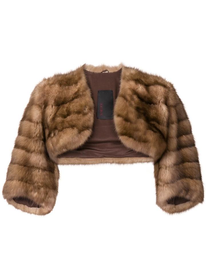 Liska Fur Bolero Jacket - Brown