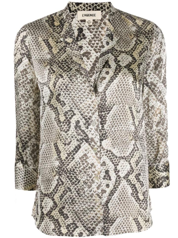 L'agence 3/4 Sleeve Blouse - Neutrals