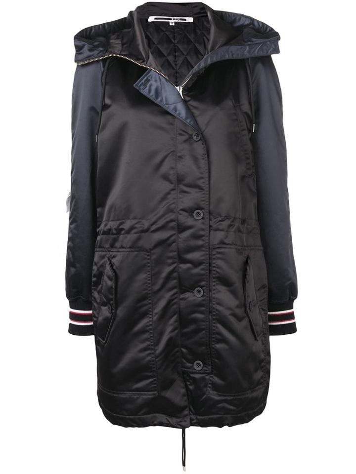 Mcq Alexander Mcqueen Contrast Sleeve Parka Coat - Black