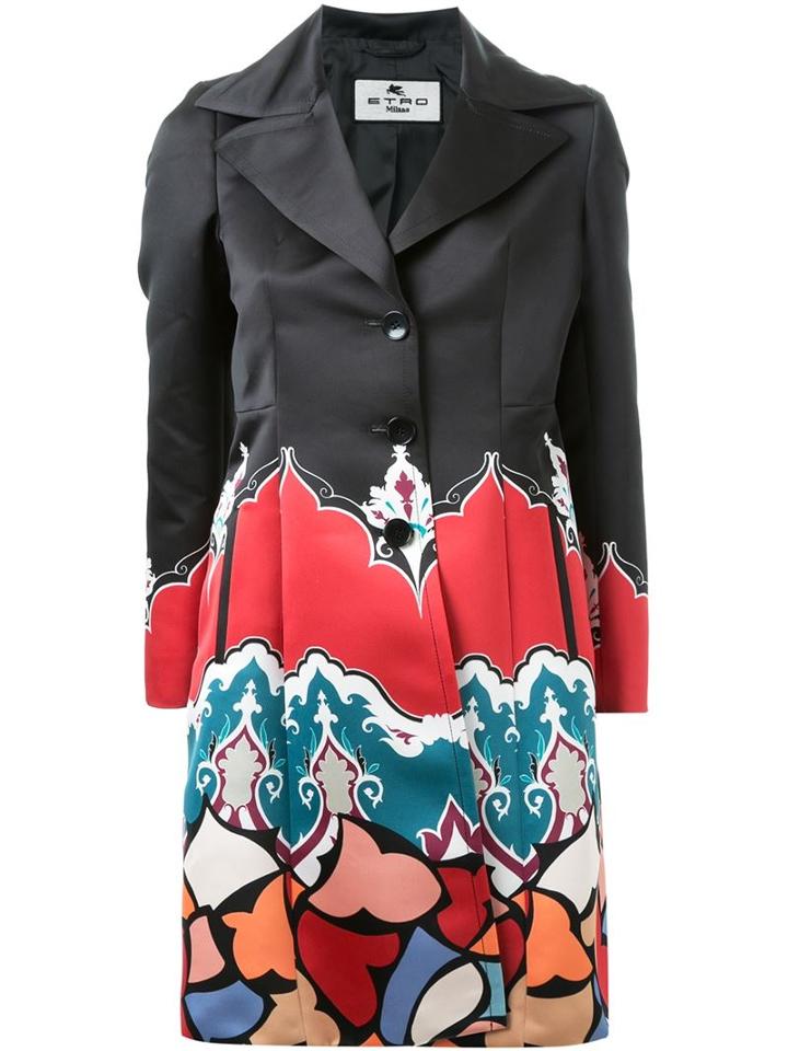 Etro Printed Single Breasted Coat