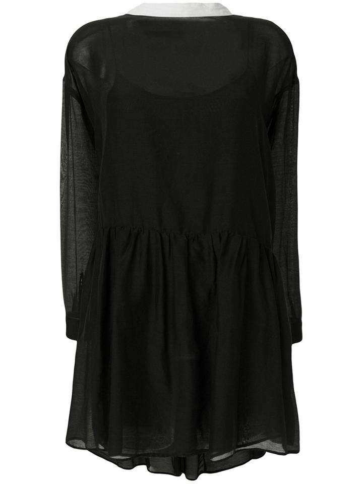 Semicouture Ecru Detailsand Lining Dress - Black