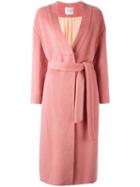 Forte Forte Belted Midi Coat, Women's, Size: I, Pink/purple, Polyamide/acetate/viscose/virgin Wool