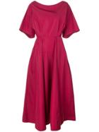 Derek Lam Cut Out Cotton Taffeta Midi Dress - Pink
