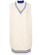 Maison Margiela Cable Knit Sweater Dress - Neutrals