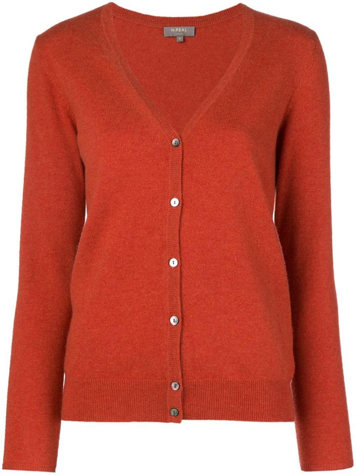 N.peal V Neck Knitted Cardigan - Yellow