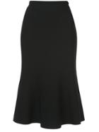 Dvf Diane Von Furstenberg Ruffled Hem Midi Skirt - Black