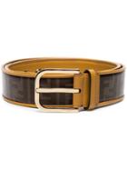 Fendi Brown Double F Logo Leather Belt
