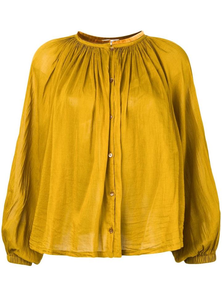 Forte Forte Pleated Blouse - Yellow & Orange