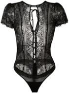 For Love And Lemons Open Back Lace Body, Women's, Size: Medium, Black, Polyester/nylon/spandex/elastane/nylon