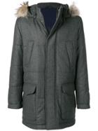 Eleventy Fur Hood Parka Coat - Grey