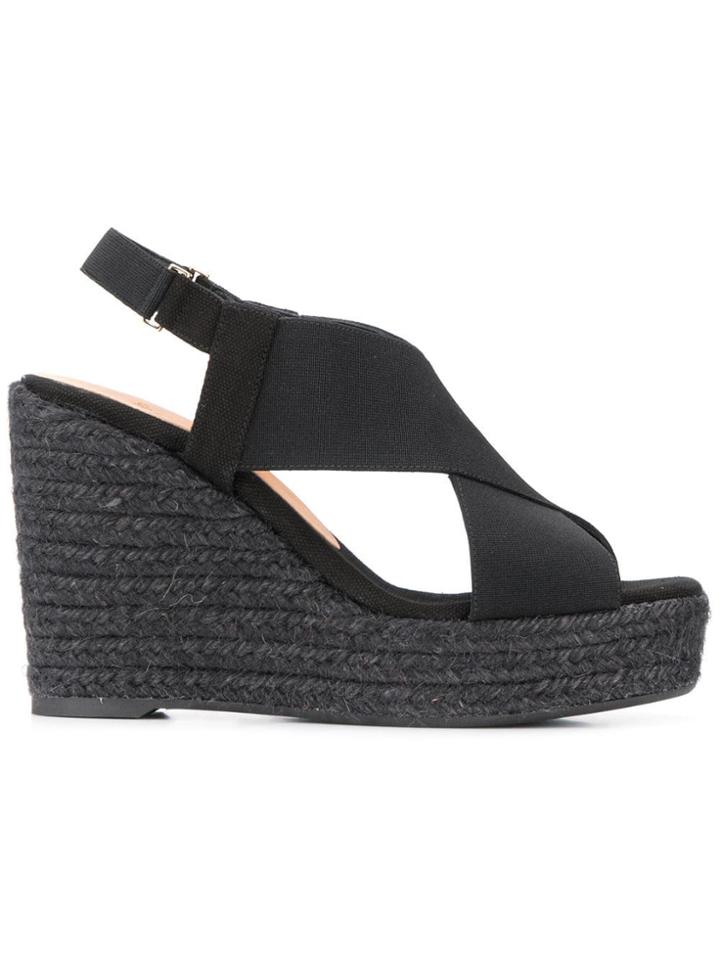 Castañer High Wedge Sandals - Black