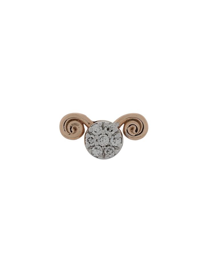 Kismet By Milka 14kt Rose Gold Aries-the Ram Diamond Stud