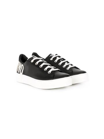 Moschino Kids Teen Logo Print Sneakers - Black