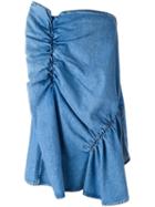 J.w.anderson Gathered Denim Skirt, Women's, Size: 10, Blue, Cotton