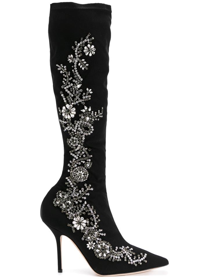 Alberta Ferretti Embellished Boots - Black