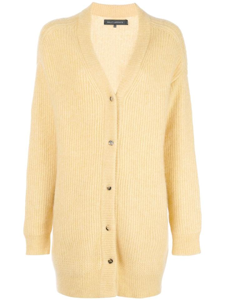 Sally Lapointe Ribbed Knit Cardigan - Yellow