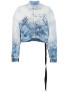 Unravel Project Ombre Bleach Dye Denim Jacket - Blue