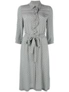 Bottega Veneta Checked Ruffled Shirt Dress, Women's, Size: 40, Silk