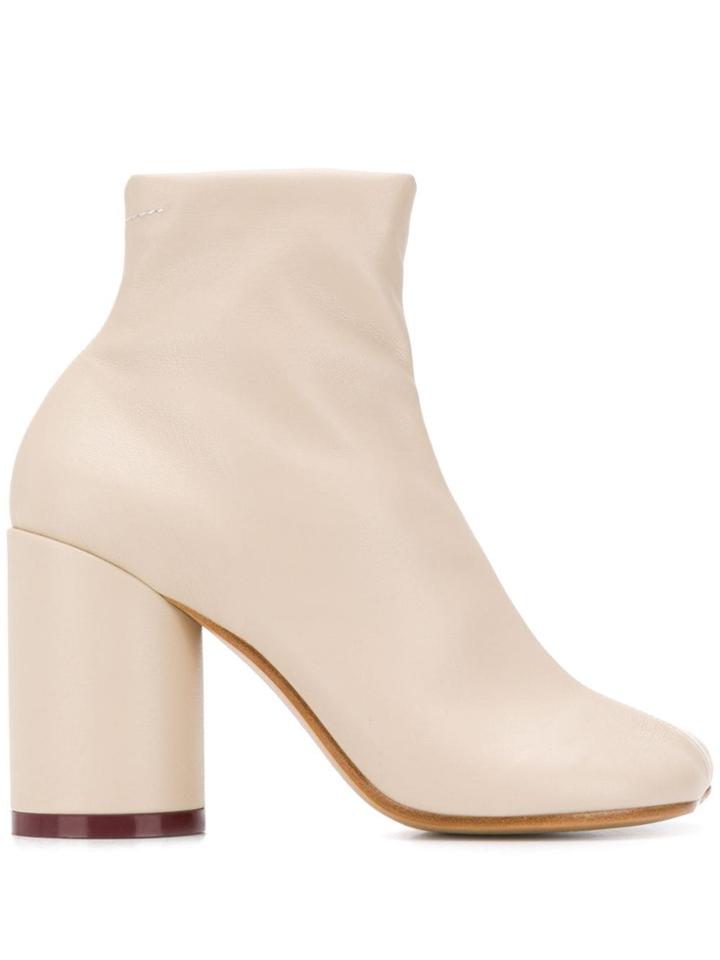 Mm6 Maison Margiela Squared Ankle Boots - Neutrals