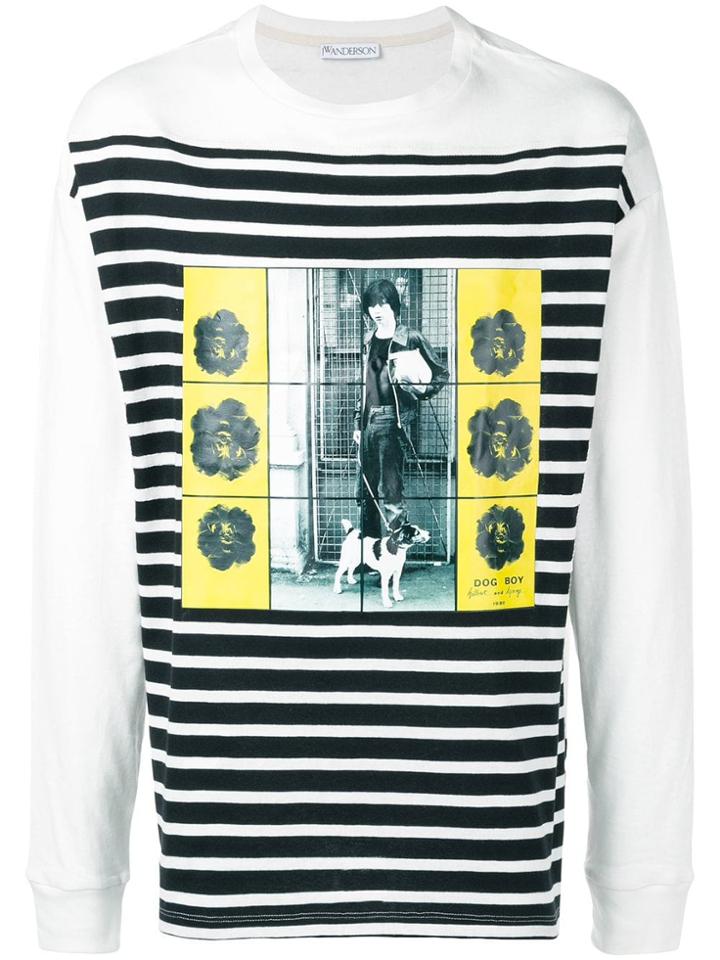 Jw Anderson Long-sleeve Printed T-shirt - Black