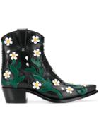 Valentino Valentino Garavani Ranch Flowers Cowboy Boots - Black