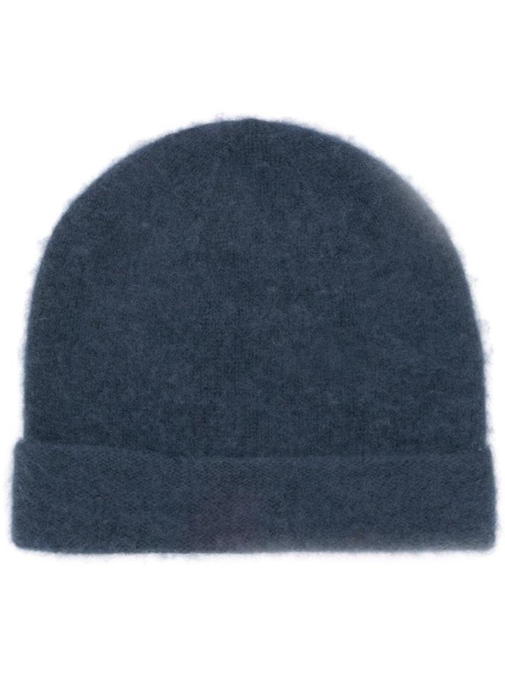 Fine Edge Textured Knit Hat - Blue