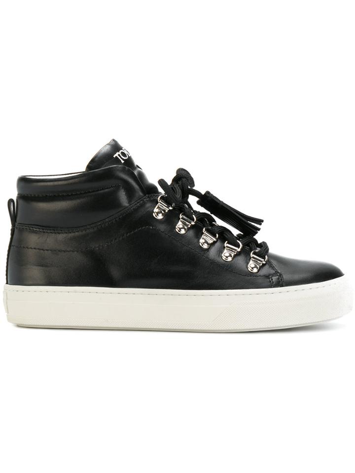 Tod's Tassel Trim Hi-top Sneakers - Black