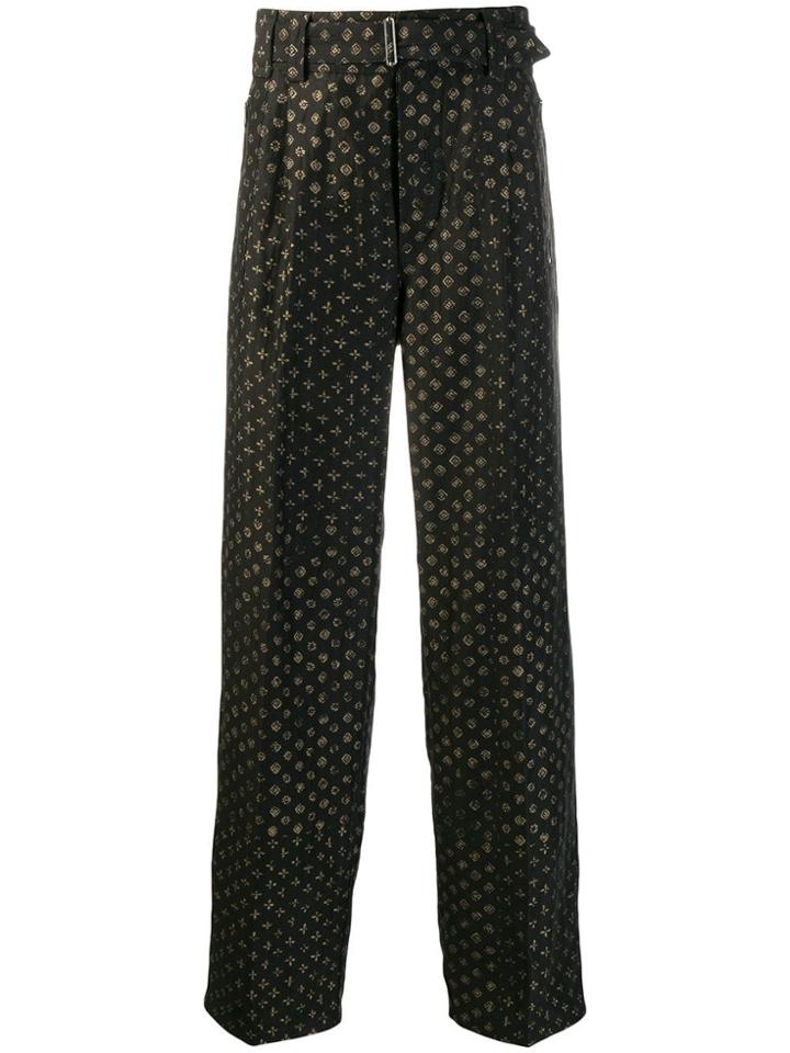 Etro Embroidered Straight-leg Trousers - Black