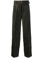Etro Embroidered Straight-leg Trousers - Black