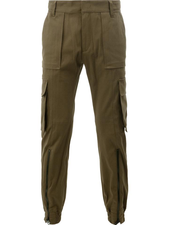 Juun.j Multiple Pockets Tapered Trousers, Men's, Size: 46, Green, Cotton/polyurethane