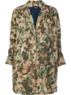 Rachel Comey Painted Camouflage Coat, Women's, Size: 4, Green, Cotton/rayon/polyamide