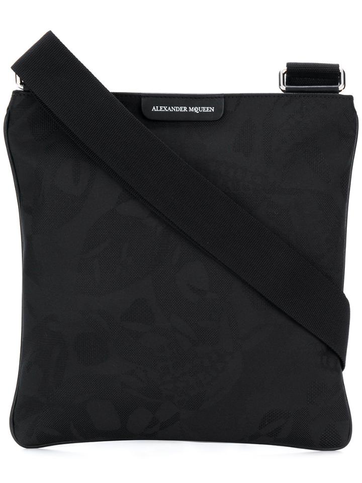 Alexander Mcqueen Jacquard Messenger Bag - Black
