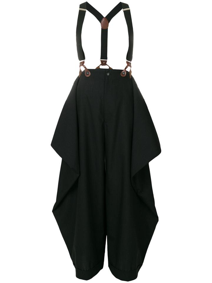 Jean Paul Gaultier Vintage Suspenders Trousers - Black