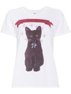 The Vampire's Wife Kitten Print T Shirt - White