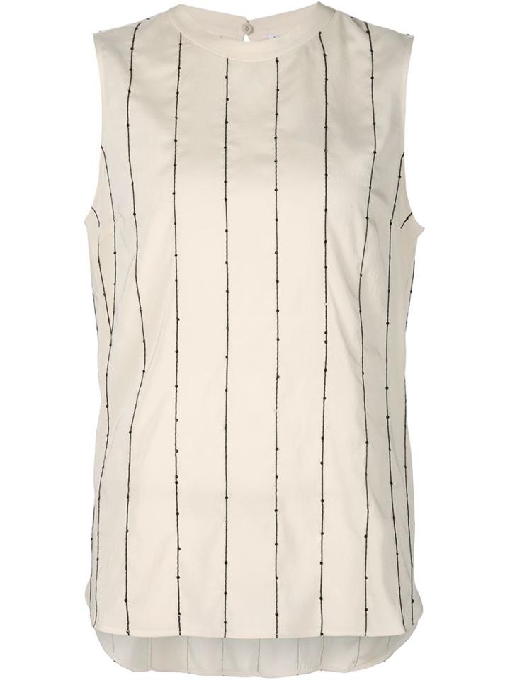 Brunello Cucinelli Paillettes Pinstripe Top