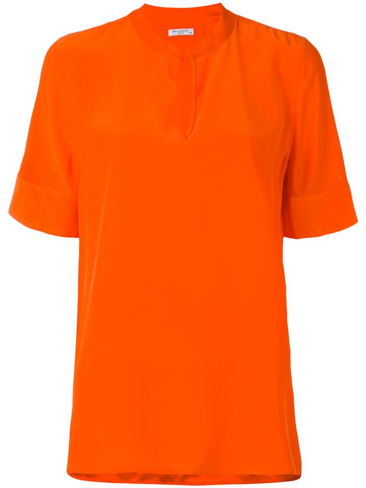 Equipment - Keyhole Detail Blouse - Women - Silk - S, Yellow/orange, Silk