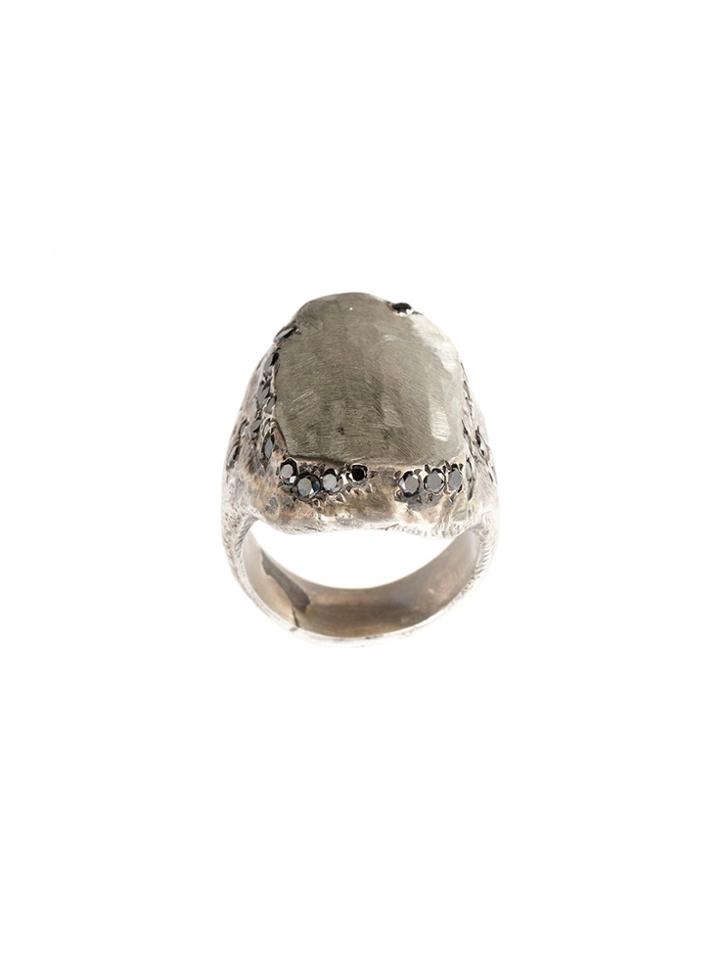 Tobias Wistisen Diamond Flat Surface Ring - Grey