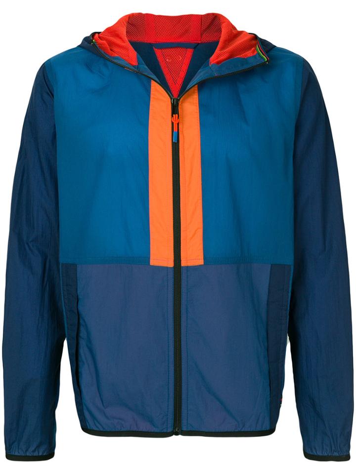 Ps By Paul Smith Colour-block Hooded Jacket - Blue