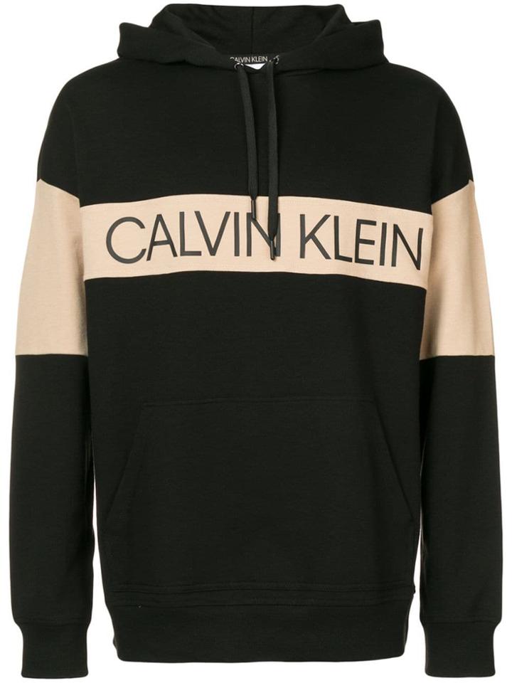 Calvin Klein Logo Printed Hoodie - Black