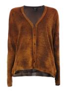 Avant Toi Printed Cardigan, Women's, Size: Xs, Brown, Silk/spandex/elastane/cashmere