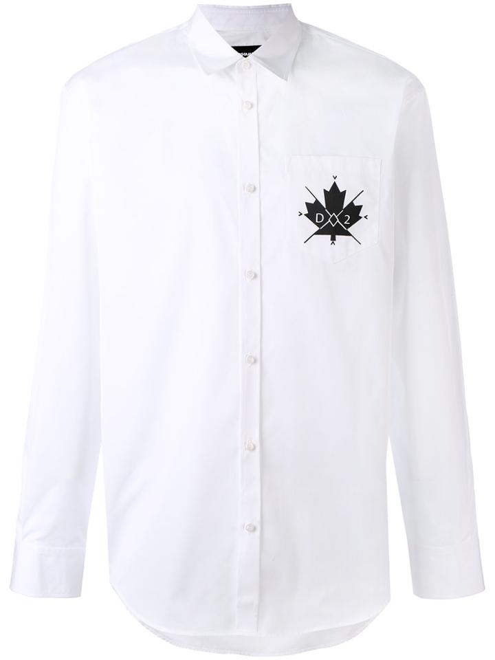 Dsquared2 Logo Embroidered Shirt - White