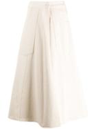Calvin Klein A-line Flared Midi Skirt - Neutrals