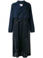 Toga - Pleated Coat - Women - Polyester/cupro/wool - 42, Blue, Polyester/cupro/wool