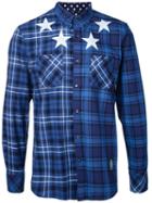 Guild Prime - Stars Print Checked Shirt - Men - Cotton - 2, Blue, Cotton