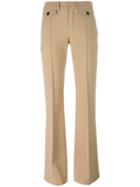 Chloé Fitted Flared Trousers, Women's, Size: 40, Brown, Silk/spandex/elastane/virgin Wool