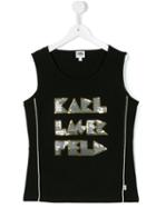Karl Lagerfeld Kids Logo Print Tank Top, Girl's, Size: 16 Yrs, Black