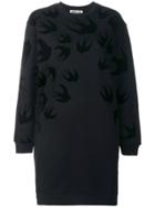Mcq Alexander Mcqueen Swallow Print Sweatshirt Dress - Black